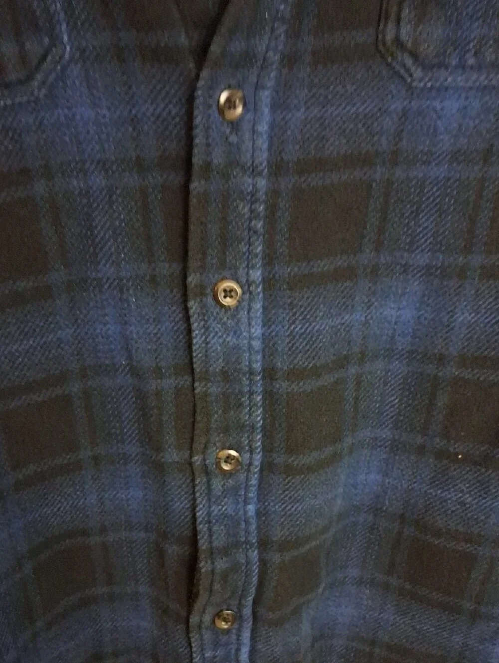 Orvis Blue and Black Plaid Men's Casual Button-Down Shirt